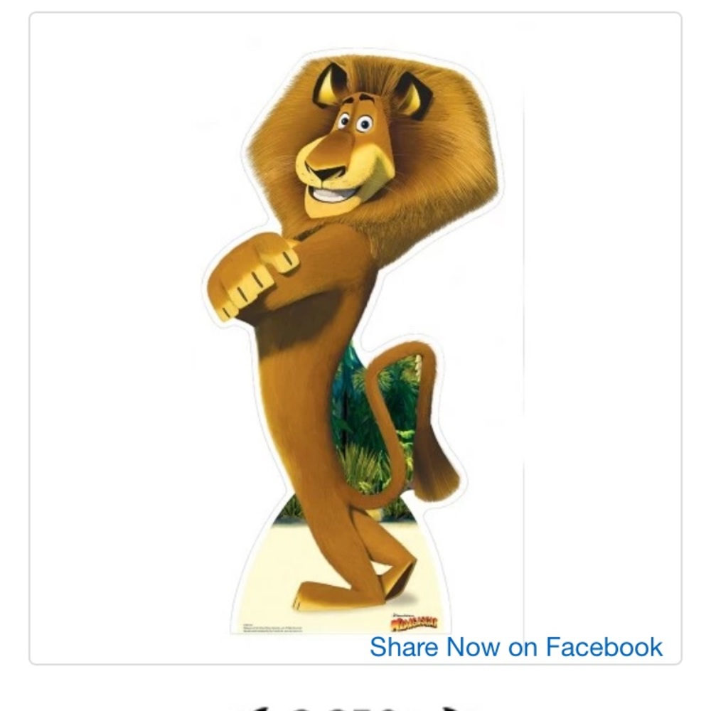 ALEX - MADAGASCAR LIFE SIZE CARDBOARD CUTOUT FREE SHIP